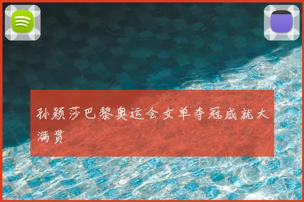 孙颖莎巴黎奥运会女单夺冠成就大满贯